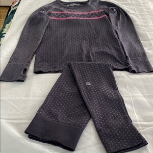 Victoria's Secret Gray and Pink Textured Pajama Set